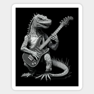 Reptile Playing a Guitar Magnet